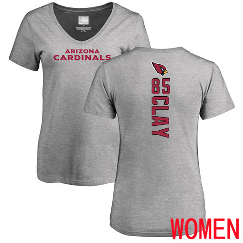 Arizona Cardinals Ash Women Charles Clay Backer V-Neck NFL Football 85 T Shirt